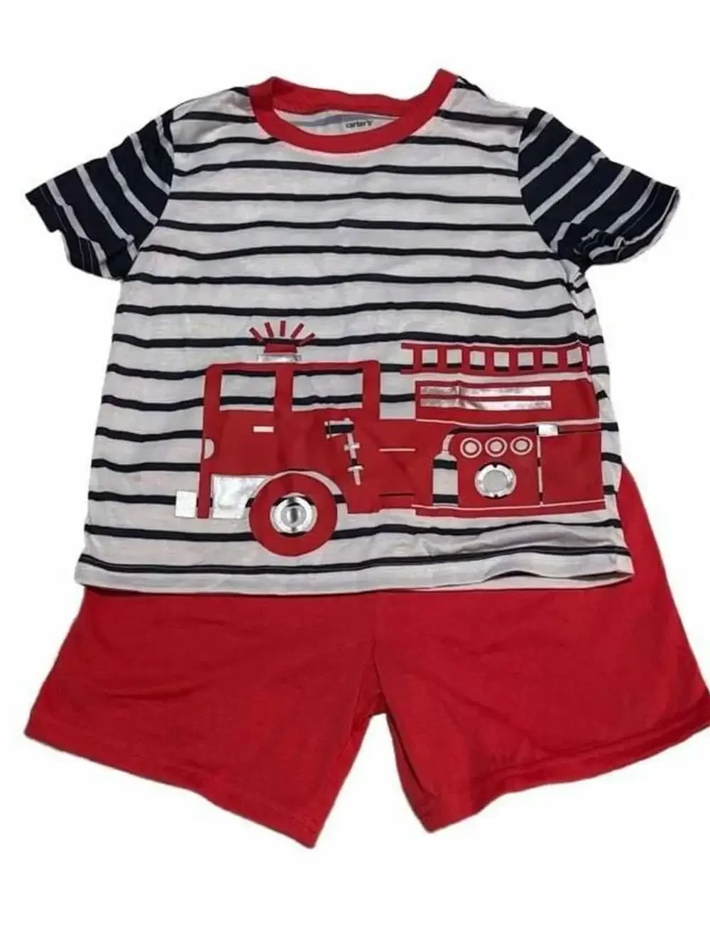 Carter's Striped Fire Truck T-Shirt And Shorts Set 4T